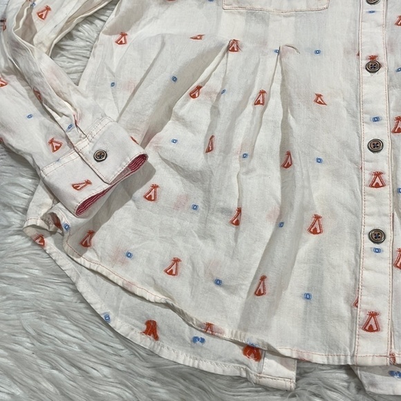 Anthropologie Maeve Miette Teepee Embroidered Button Down Shirt - Picture 8 of 10